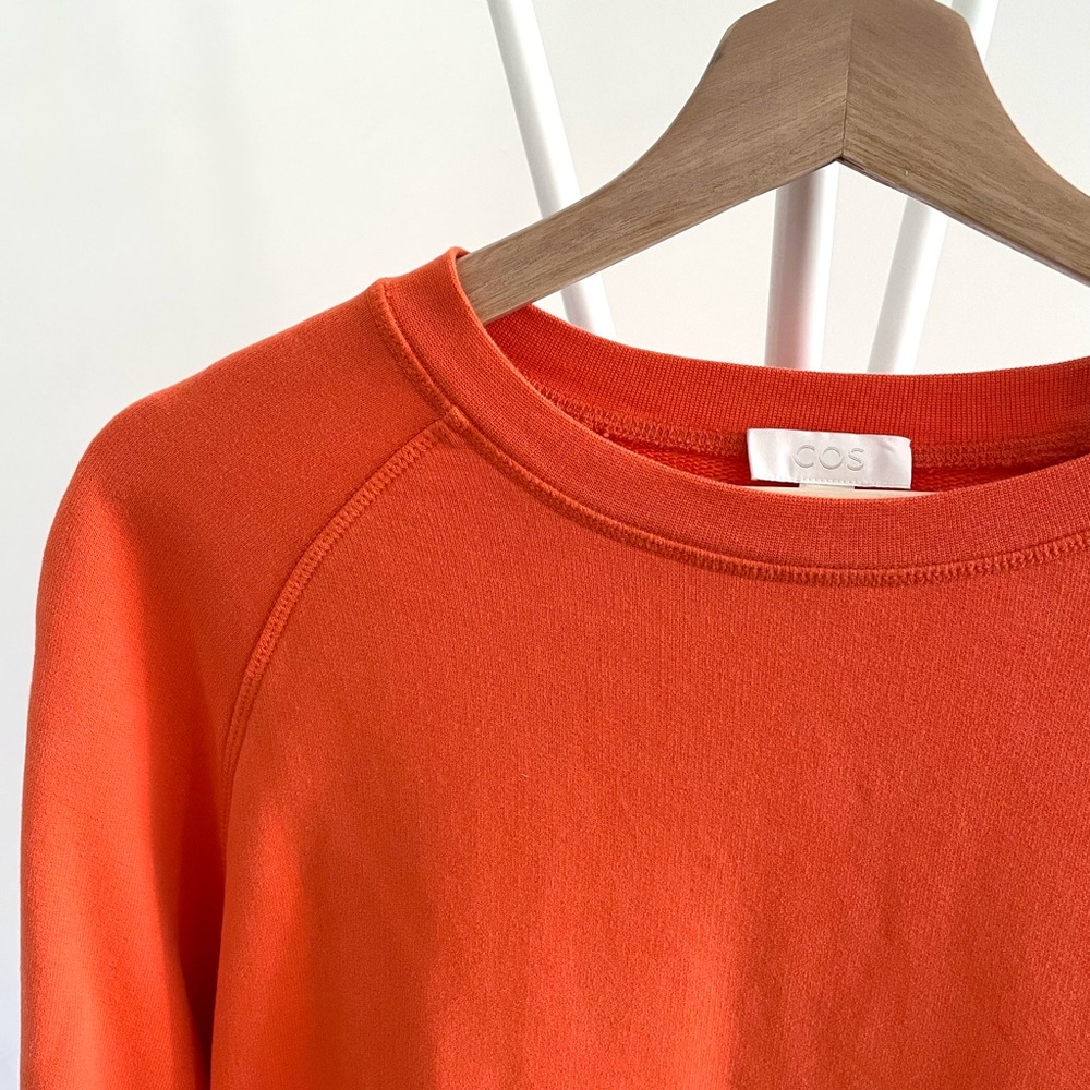 COS Unisex Oversized Red Crewneck Sweatshirt